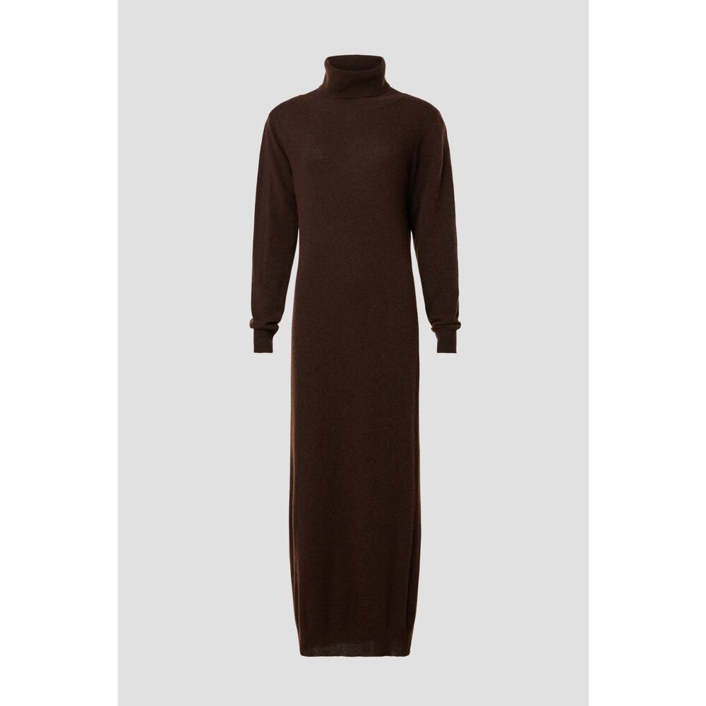 Pietro Brunelli Milano Brown La Salle Wool Blend Turtleneck Sweater Maxi Dress S - Picture 5 of 15